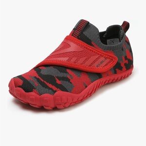 KUBUA Barefoot Shoes – Kids Unisex – EU 32 / US Size 1 Red Black Water Outdoor